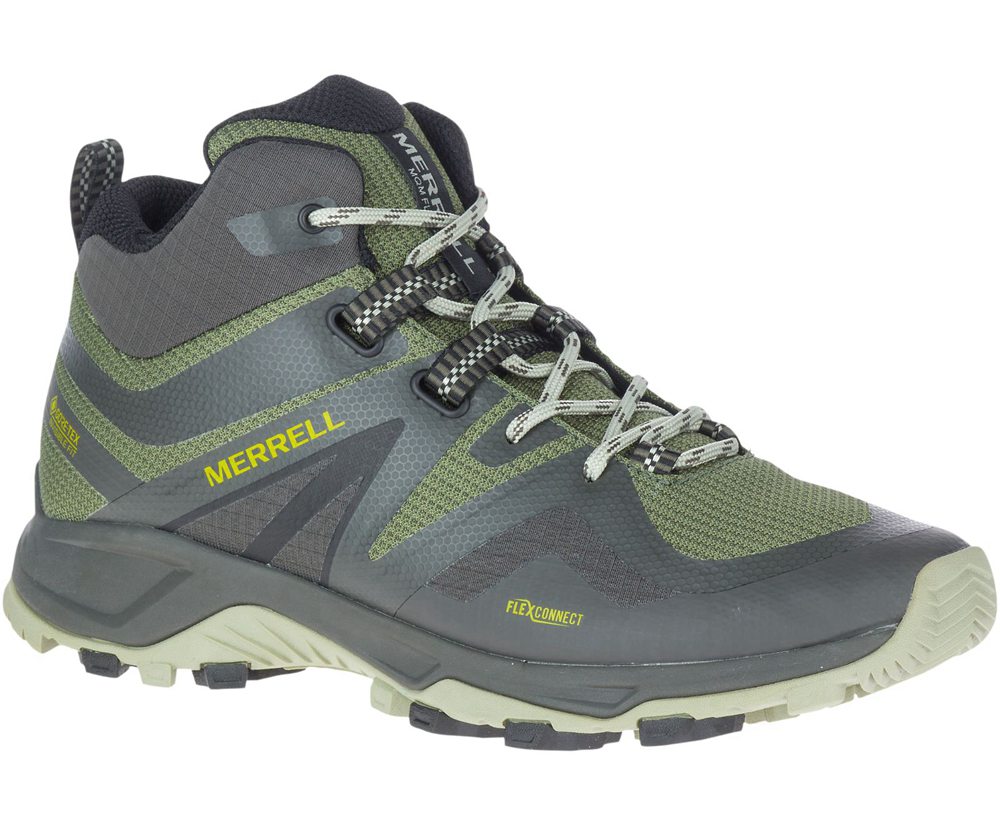 Merrell Hiking Boots Olive - MQM Flex 2 Mid GORE-TEX® - Mens 38YEUTWNJ